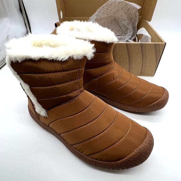 Lamo Water Resistant Memory Foam Puffer Boots Size 7 Brown Chestnut - Picture 1 of 11